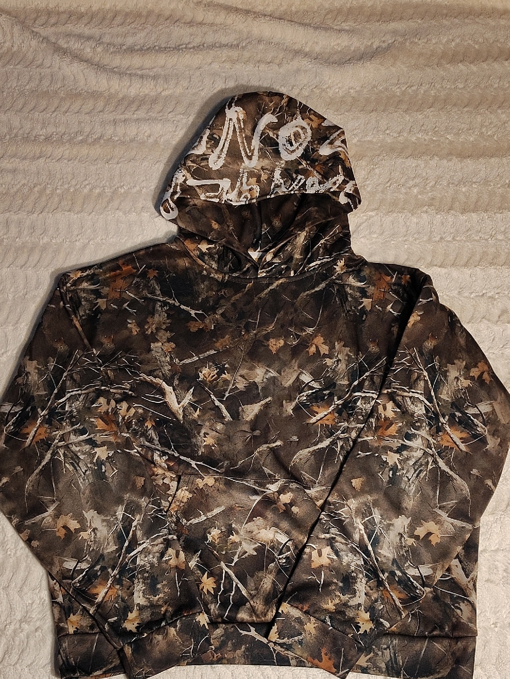 Forever 21 Brown & Tan Camo Hooded Pullover